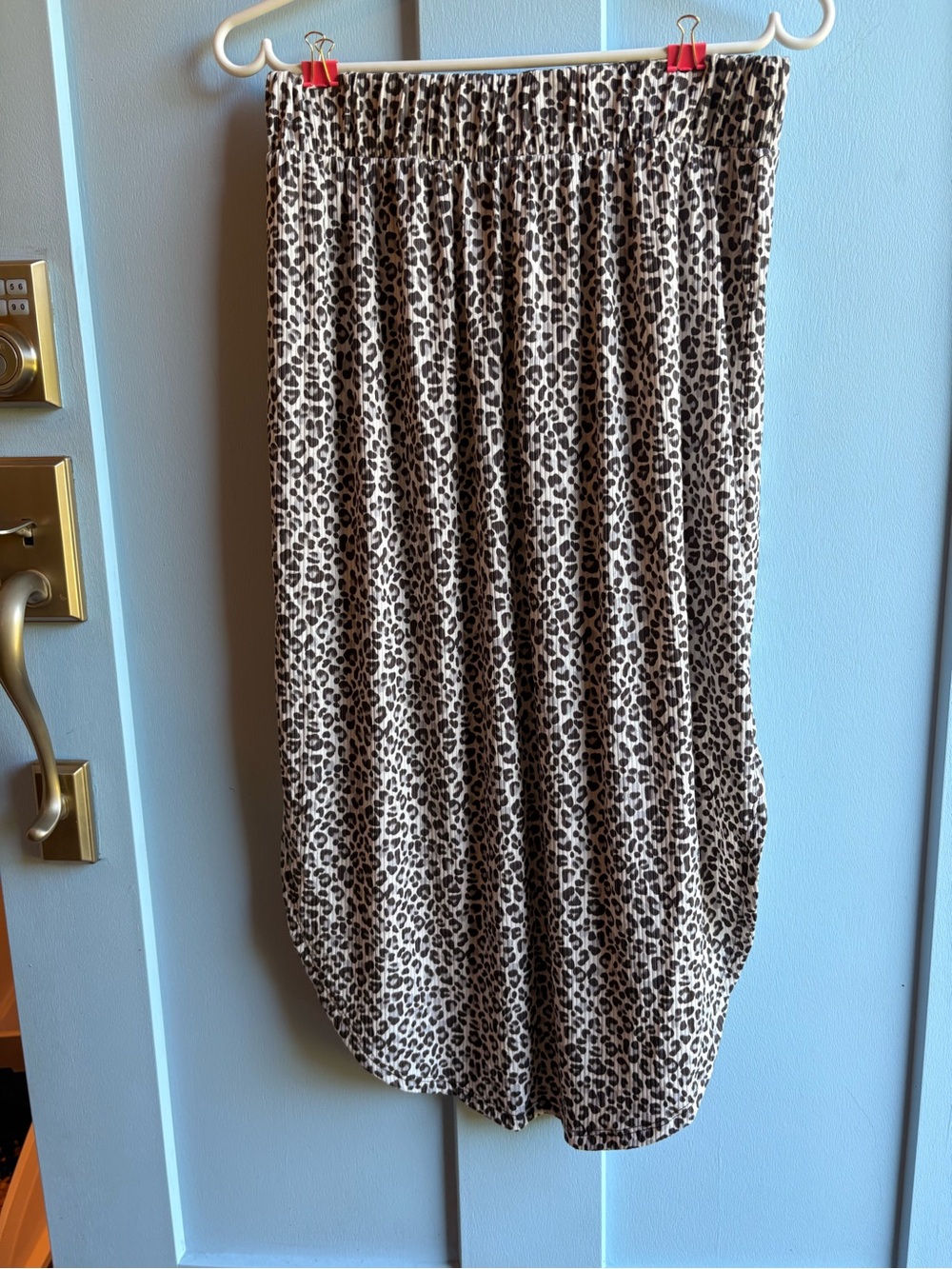 Jackson Rowe Leopard Print Pull-On Midi Skirt
